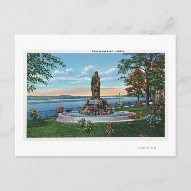 Statue Szene im Promenade Park Postkarte (Vorderseite)