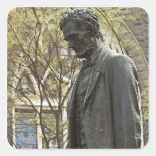 Statue von Abraham Lincoln, Portland, Oregon Quadratischer Aufkleber