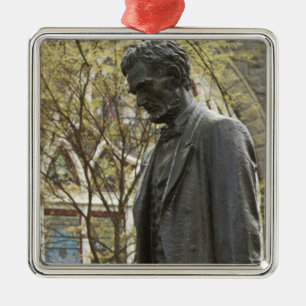 Statue von Abraham Lincoln, Portland, Oregon Silbernes Ornament