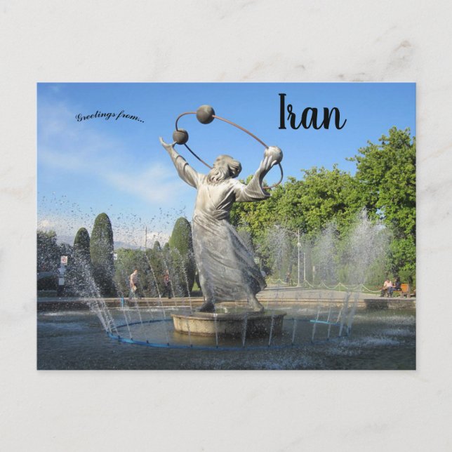 Statue von Abu Rayhan al Biruni Teheran Iran Postkarte (Vorderseite)