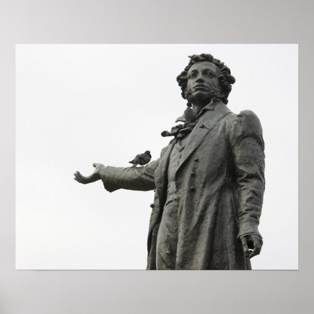 Statue von Alexander Puschkin, Sankt Petersburg Poster (Vorne)