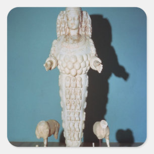 Statue von Artemis mit Jagd-Hunden, c.AD 135-75 Quadratischer Aufkleber
