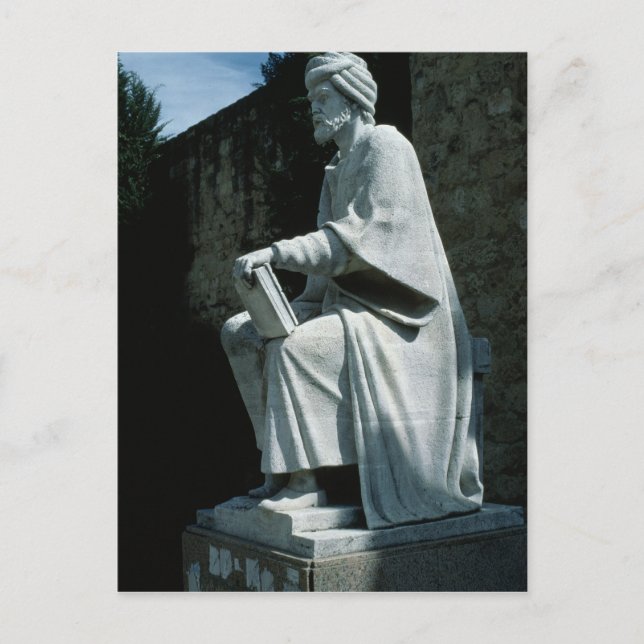 Statue von Averroes Postkarte (Vorderseite)