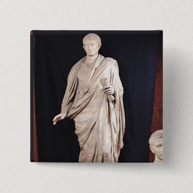 Statue von Caesar Augustus Button (Vorderseite)