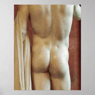 Statue von David's Hinterschrift Poster
