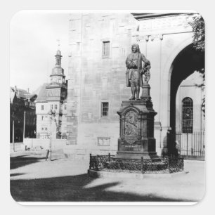 Statue von Johann Sebastian Bach Quadratischer Aufkleber