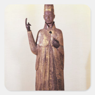 Statue von Papst Boniface VIII 1301 Quadratischer Aufkleber