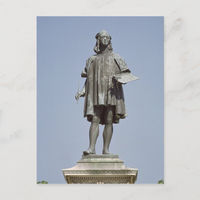 Statue von Raphael Sanzio von Urbino, 1897 Postkarte (Vorderseite)