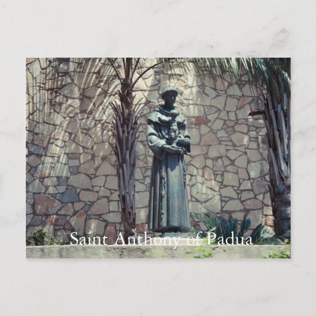 Statue von Saint Anthony of Padua Riverwalk Postkarte (Vorderseite)