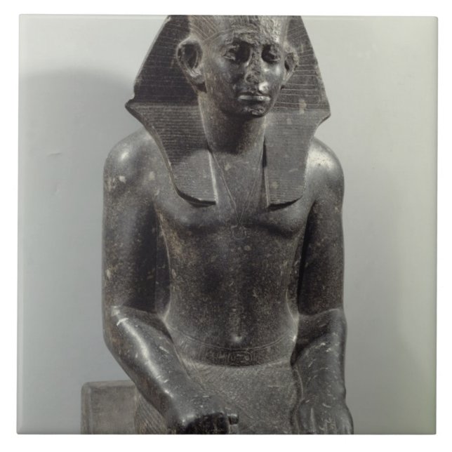 Statue von Sesostris III (1887-49 BC) als jungen Fliese (Vorderseite)