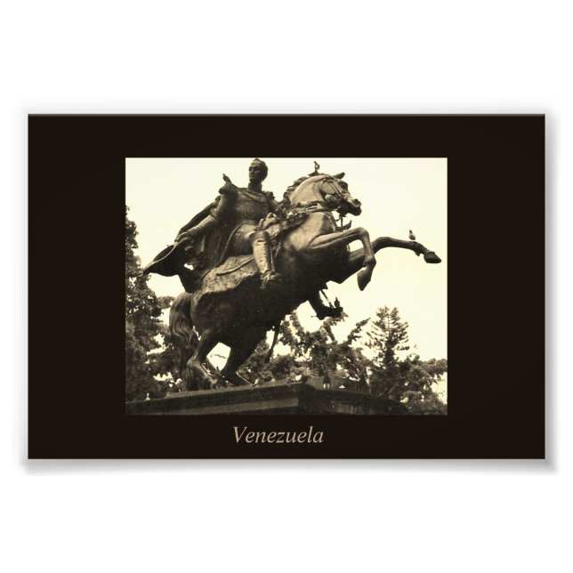 Statue von Simon Bolivar Fotodruck (Vorne)