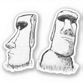 Statuen der antiken Osterinsel Sketch Aufkleber