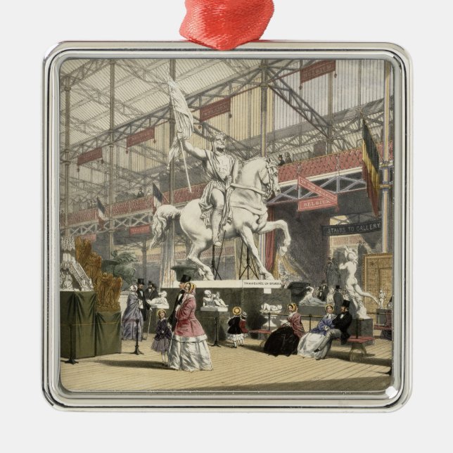 Statuen im Belgien-Abschnitt des großen Exhibi Silbernes Ornament (Vorne)