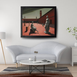 Statuen in metaphysischer Landschaft   Poster