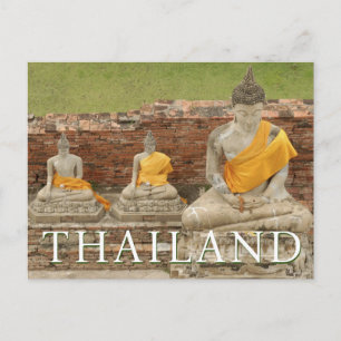 Statuen sitzender Buddhas   Ayutthaya, Thailand Postkarte