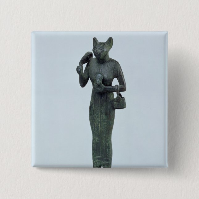 Statuette der Göttin Bastet Button (Vorderseite)