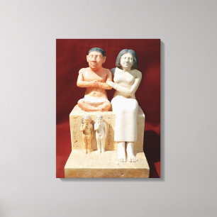 Statuette des Zwerges Seneb und seiner Familie Leinwanddruck