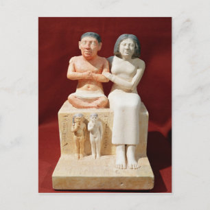 Statuette des Zwerges Seneb und seiner Familie Postkarte