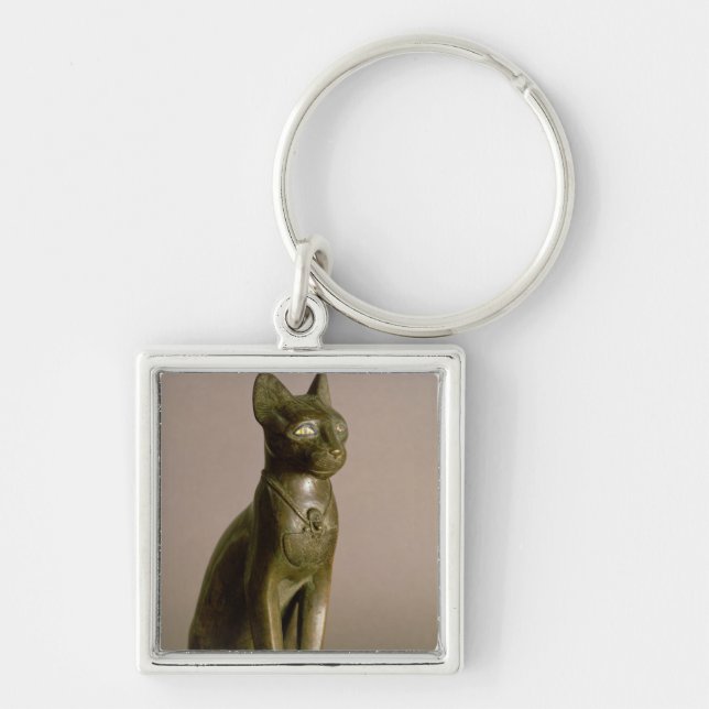 Statuette einer Katze, welche die Göttin Bastet Schlüsselanhänger (Vorne)