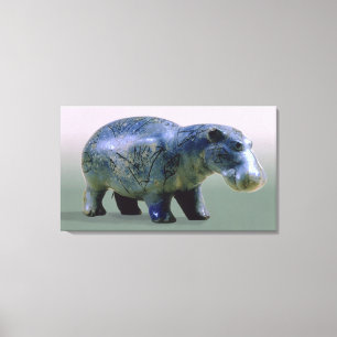 Statuette eines Hippopotamus Leinwanddruck