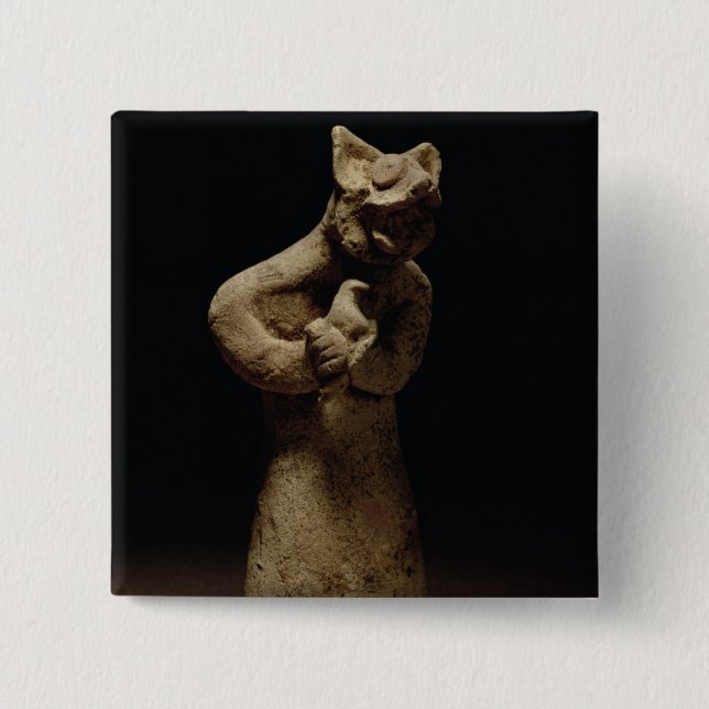 Statuette eines Löwe-Köpfigen Dämons, Button (Vorderseite)