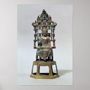 Statuette von Buddha in der Meditation, Tang Poster