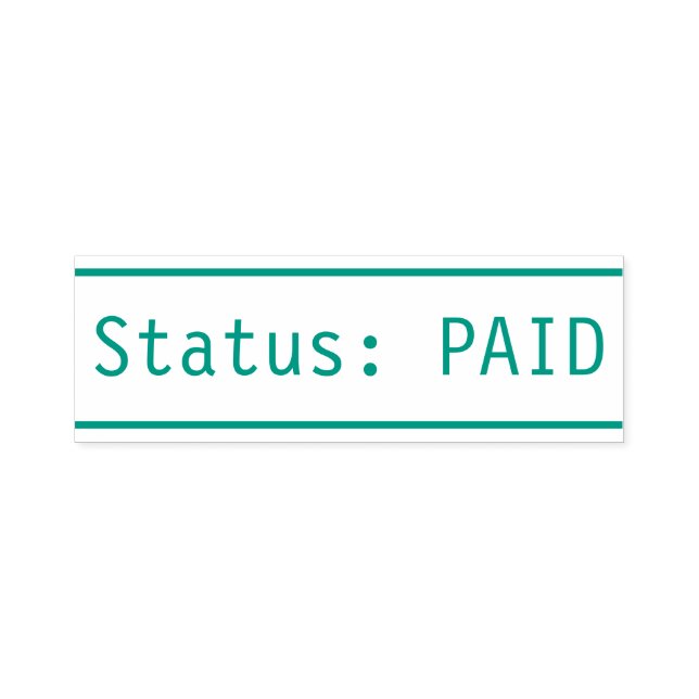 "Status: BEZAHLT" Briefmarke Permastempel (Design)