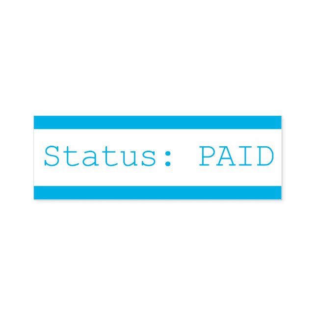 "Status: BEZAHLT" Briefmarke Permastempel (Design)