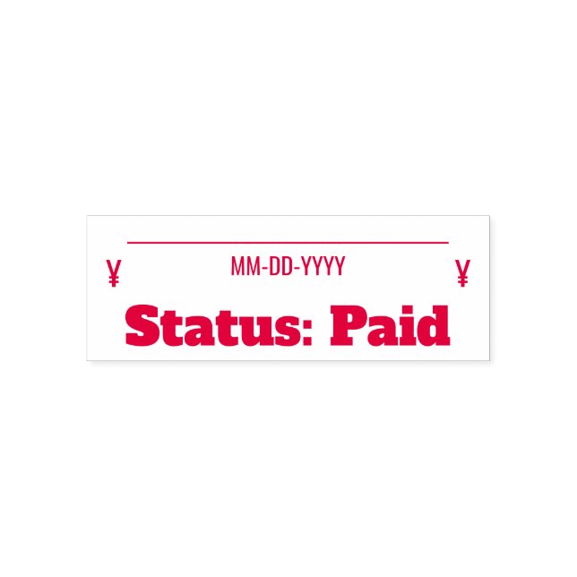 "Status: Bezahlte Briefmarke aus Kautschuk Permastempel (Design)