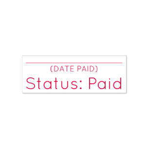 "Status: Bezahlte Briefmarke aus Kautschuk Permastempel