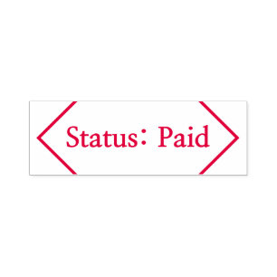"Status: Bezahlte Briefmarke aus Kautschuk Permastempel