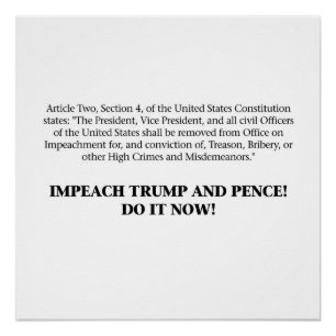 Statuten der Amtsenthebung — Trump und Pence impli Poster