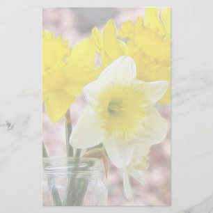 Stau-Glas-Vase voll Narzissen Briefpapier