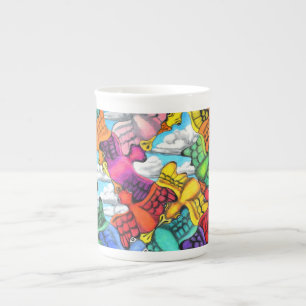 Stau-Knochen-China-Tasse Prozellantasse