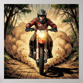 Staub & Entschlossenheit Vollgas Motocross Poster