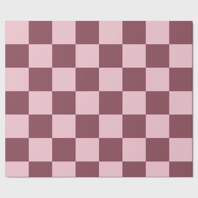 Staub-Rose-Karo-Muster Geschenkpapier (Saum)