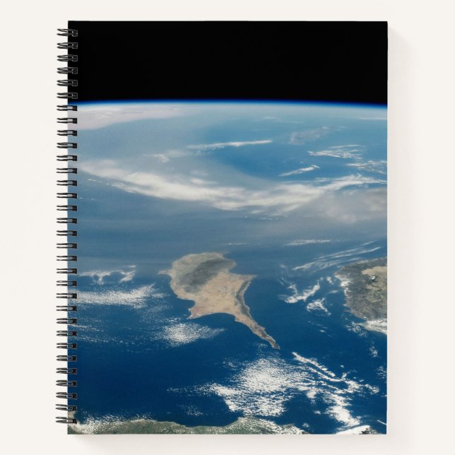 Staub über dem Mittelmeer und der Insel Zypern Notizbuch (Vorderseite)