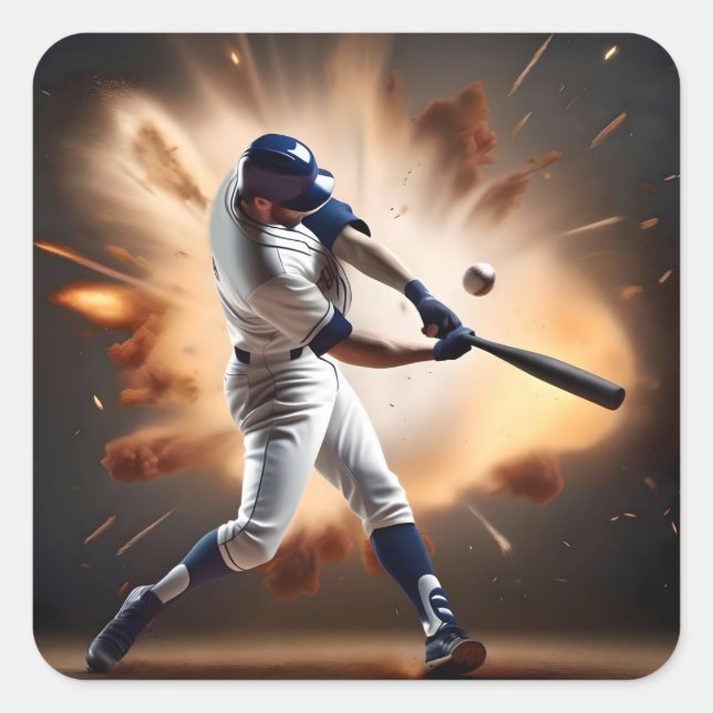 Staub und Ruhm: Baseball der Zuhause-Run Quadratischer Aufkleber (Vorderseite)