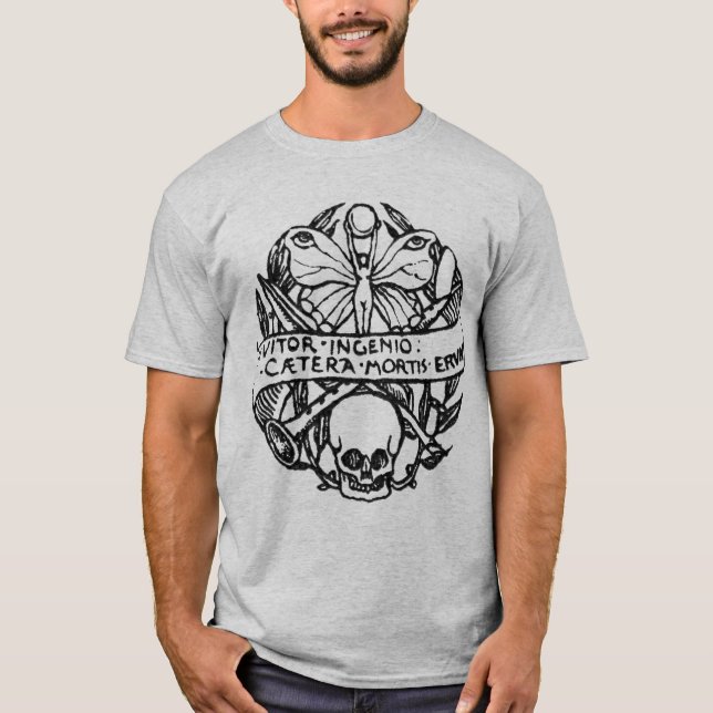 Staub und Schatten - schwarzes Emblem T-Shirt (Vorderseite)