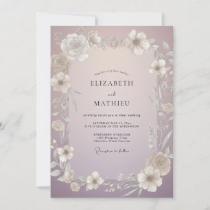 Staub-Violette-Wildblumen-Hochzeit Einladung