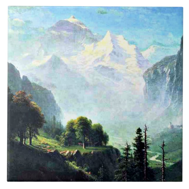 Staubbach Falls near Lauterbrunnen Schweiz Fliese (Vorderseite)