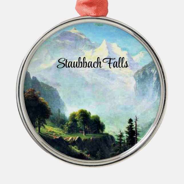 Staubbach Falls near Lauterbrunnen, Schweiz Ornament Aus Metall (Vorne)