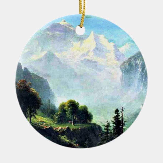 Staubbach Falls near Lauterbrunnen Switzerland, Keramik Ornament (Vorne)