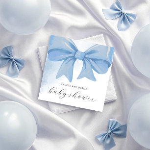 Staubblau-Aquarell-Bogen-Baby-Party Serviette