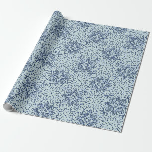 Staubblau Arabesque Islamische geometrische Muster Geschenkpapier