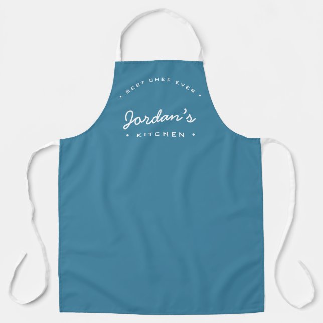 Staubblau Bester Koch ever Custom Your Kitchen  Schürze (Vorderseite)