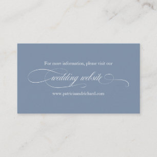 Staubblau Einfache Elegante Hochzeit Hochzeitswebs Visitenkarte