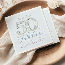 Staubblau Elegant 50 & Fantastischer Geburtstag