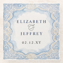 Staubblau Elfenbein Spitze Old Money Hochzeit