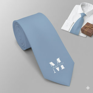 Staubblau   Individuell monogrammierte Hochzeits-K Krawatte